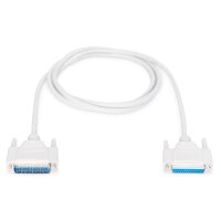 DIGITUS AK-610201-020-E - Datatransfer Verlängerungskabel, D-Sub25 St/Bu, 2.0m, Seriell/Parallel, vergossen, be