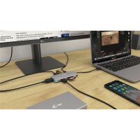 i-tec Metal USB-C Nano Dock 4K HDMI + Power Delivery 100 W - Verkabelt - USB 3.2 Gen 1 (3.1 Gen 1) Type-C - 100 W - Silber - Türkis - MicroSD (TransFlash) - SD - 3840 x 2160 Pixel