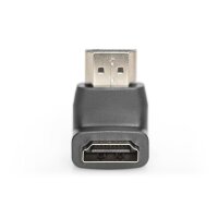 DIGITUS AK-330502-000-S - HDMI Adapter, Typ A, 90ø angled St/Bu, Ultra HD 60p, sw, gold
