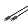 DIGITUS AK-340106-030-S - DisplayPort Anschlusskabel, DP St/St, 3.0m, m/Verriegelung,UHD 8K,Vers.1.3/1.4,sw