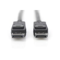 DIGITUS AK-340106-050-S - DisplayPort Anschlusskabel, DP St/St, 5.0m, m/Verriegelung,UHD 8K,Vers.1.3/1.4,sw