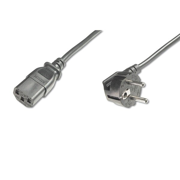DIGITUS AK-440100-018-S - Netzanschlussk.,CEE 7/7 (Typ-F) 90ø gewink.- C13 St/Bu, 1.8m, H05VV-F3G 0.75qmm, schwarz