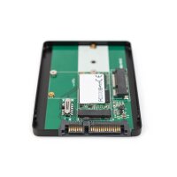 DIGITUS DA-71118 - 2,5" SATA Festplattenadapter M.2 oder mSATA SATA 3 6 Gbit/s, Schreibgeschwindigkeit 520 MB/s