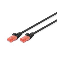 DIGITUS DK-1612-010/BL - CAT 6, U-UTP Patchkabel, PVC AWG 26/7, Länge 1 m, Farbe Black