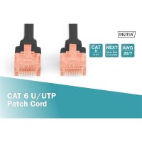 DIGITUS DK-1612-010/BL - CAT 6, U-UTP Patchkabel, PVC AWG 26/7, Länge 1 m, Farbe Black