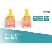 DIGITUS DK-1612-020/Y - CAT 6, U-UTP Patchkabel, PVC AWG 26/7, Länge 2 m, Farbe Gelb