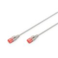 DIGITUS DK-1617-020S - CAT 6 U-UTP Slim Patchkabel, Cu, LSZH AWG 28/7, Länge 2 m, Farbe Grau