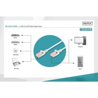 DIGITUS DK-1617-030S - CAT 6 U-UTP Slim Patchkabel, Cu, LSZH AWG 28/7, Länge 3 m, Farbe Grau