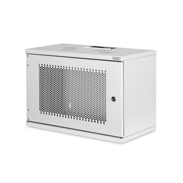 DIGITUS DN-19-07U-S-PD - 7HE Wandgehäuse, SOHO, unmontiert 370x540x400 mm, perforierte Fronttür, grau