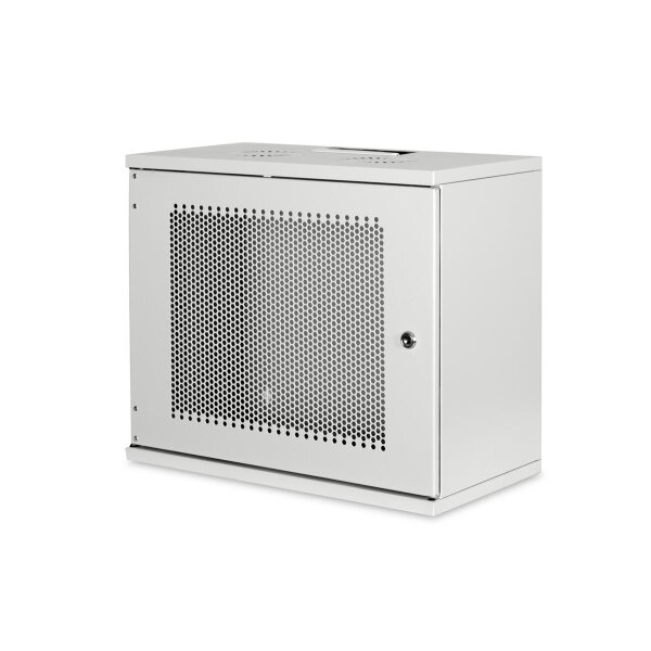 DIGITUS DN-19-09U-S-PD - 9HE Wandgehäuse, SOHO, unmontiert 460x540x400 mm, perforierte Fronttür, grau