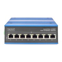 DIGITUS DN-650106 - Industrial 8-Port Fast Ethernet Switch DIN rail,erweiterte Temp.Bereich