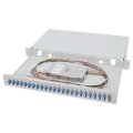 DIGITUS DN-96332/9 - LWL Spleißbox, 1HE, bestückt, 24x LC DX, OS2 inkl. Spleißkass., gefärbte Pigtails, Kupplungen