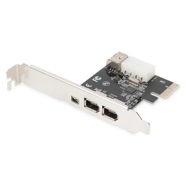 DIGITUS DS-30201-5 - IEEE 1394a Schnittstellenkarte, PCIexpress, 4 Port 1x ext. 1394mini, 2x ext./1x int. 1394a Ports