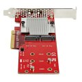 StarTech.com Dual M.2 PCIe SSD Adapter Karte - x8 / x16 Dual NVMe oder AHCI M.2 SSD zu PCI Express 3.0 - M.2 NGFF PCIe (M-Key) kompatibel - Unterstützt 2242 - 2260 - 2280 - JBOD - Mac & PC - PCIe - M.2 - PCI 3.0 - Rot - 3336103 h - CE - FCC - TAA - REACH