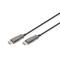 DIGITUS AK-330125-100-S - HDMI AOC Hybrid Glasfaser Anschlusskabel, Typ A St/St, 10m, UHD 4K@60Hz, CE, gold, sw