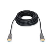 DIGITUS AK-330125-100-S - HDMI AOC Hybrid Glasfaser Anschlusskabel, Typ A St/St, 10m, UHD 4K@60Hz, CE, gold, sw