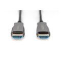 DIGITUS AK-330125-150-S - HDMI AOC Hybrid-Glasfaser Anschlusskabel, Typ A St/St, 15m, UHD 4K@60Hz, CE, gold, sw