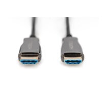 DIGITUS AK-330125-200-S - HDMI AOC Hybrid Glasfaser Anschlusskabel, Typ A St/St, 20m, UHD 4K@60Hz, CE, gold, sw