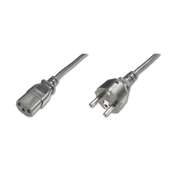 DIGITUS AK-440101-018-S - Netzanschlusskabel, CEE 7/7 (Typ-F) - C13 St/Bu, 1.8m, H05VV-F3G 0.75qmm, schwarz