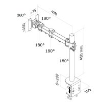 Neomounts FPMA-D960 Monitorarm 10-30" - Klemme - 10...