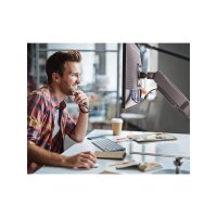 Techly Schreibtischhalterung mit Gasdruckfeder für 1 TV 13"-27", mit USB und Audio