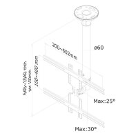 Neomounts FPMA-C400BLACK Monitor-/TV-Deckenhalterung...
