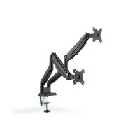 DIGITUS DA-90395 - Dual Gasdruck Monitor Klemm-Halter 15-32", 2x 9 kg (max.), schwarz