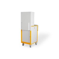 DIGITUS DN-39004 - 16HE Netzwerkschrank, mobiler Arbeitsplatz, IP20 1678x600x670 mm, Ablage, Bildschirmgehäuse, grau