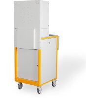 DIGITUS DN-39004 - 16HE Netzwerkschrank, mobiler Arbeitsplatz, IP20 1678x600x670 mm, Ablage, Bildschirmgehäuse, grau