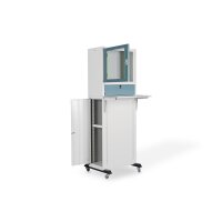 DIGITUS DN-39007 - Mobile Arbeitsstation mit 3 Abteilungen, IP20 1800x600x600 mm, RAL 7035 Geh., RAL 7031 Tür