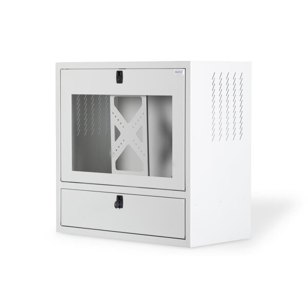 DIGITUS DN-39011 - Arbeitsplatz zur Wandmontage mit Bildschirmhalt. 2 Abteilungen, 651x670x350 mm