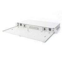 DIGITUS DN-96200-QL - LWL-Spleißbox, 1HE, Schnellverschluss, leer ohne Frontblende, inkl. M20/M25 Verschr., grau