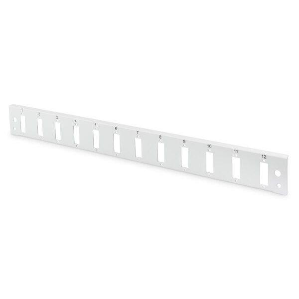 DIGITUS DN-96201-QL - LWL Frontblende, 1HE, Schnellverschluss, 12x SC DX vertikal, Farbe Grau (RAL 7035)