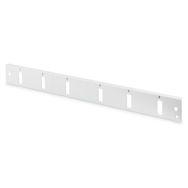 DIGITUS DN-96203-QL - LWL Frontblende, 1HE, Schnellverschluss, 6x SC DX vertikal, Farbe Grau (RAL 7035)