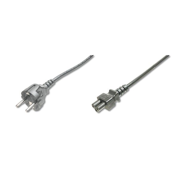 DIGITUS AK-440103-018-S - Netzanschlusskabel,  CEE 7/7 (Typ-F) - C5 St/Bu, 1.8m, H05VV-F3G 0.75qmm, schwarz