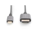 DIGITUS DA-70821 - USB-C - HDMI Adapter, 1,8 m 4K/30Hz, schwarz, Metallgehäuse