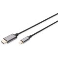 DIGITUS DA-70821 - USB-C - HDMI Adapter, 1,8 m 4K/30Hz, schwarz, Metallgehäuse