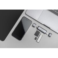 DIGITUS DA-70886 - Combo Card Reader Hub (USB-C+USB 3.0) 1x SD, 1x MicroSD, 1x USB 3.0, grau