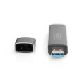 DIGITUS DA-70886 - Combo Card Reader Hub (USB-C+USB 3.0) 1x SD, 1x MicroSD, 1x USB 3.0, grau