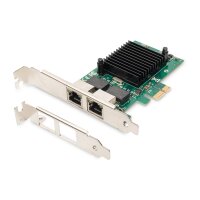 DIGITUS DN-10132 - Gigabit Ethernet PCI Express Card, 2-port 32-bit, low profile bracket, Intel chipset