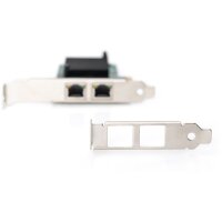 DIGITUS DN-10132 - Gigabit Ethernet PCI Express Card, 2-port 32-bit, low profile bracket, Intel chipset