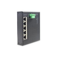 DIGITUS DN-651126 - Industrial 5-Port Gigabit Flat Switch DIN rail, erweiterter Temperaturbereich