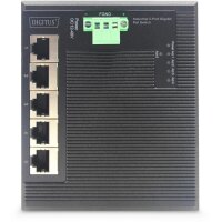 DIGITUS DN-651126 - Industrial 5-Port Gigabit Flat Switch DIN rail, erweiterter Temperaturbereich