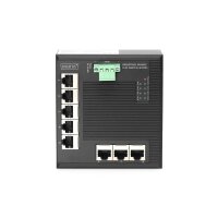 DIGITUS DN-651127 - Industrial 8-Port Gigabit Flat Switch DIN rail, erweiterter Temperaturbereich