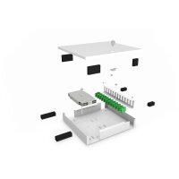 DIGITUS DN-96800S-2 - LWL Wandmontage Unibox, Kompakt 265 x 150 x 55 mm, grau (RAL 7035)