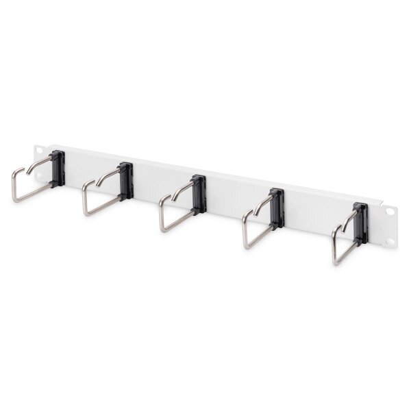 DIGITUS DN-97666 - 1HE Kabelrangierpanel 5x Stahlringe 40x75 mm, grau (RAL 7035)