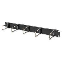 DIGITUS DN-97667 - 1HE Kabelrangierpanel 5x Stahlringe 40x75 mm, schwarz (RAL 9005)