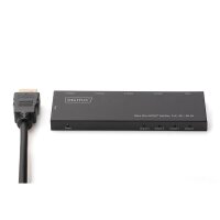 DIGITUS DS-45323 - Ultra Slim HDMI Splitter, 1x4, 4K/60Hz HDR, HDCP 2.2, 18 Gbps, Micro USB Power