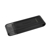 Kingston DataTraveler 70 - 64 GB - USB Typ-C - 3.2 Gen 1 (3.1 Gen 1) - Kabel - 7 g - Schwarz