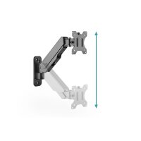 DIGITUS DA-90396 - Single Gasdruckfeder Monitor Wand-Halter 17-32", 8 kg (max.), schwarz